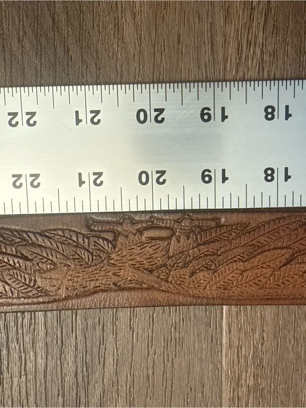 VNTG Y2K Hand-Tooled Brown Leather Accent Belt with eagle